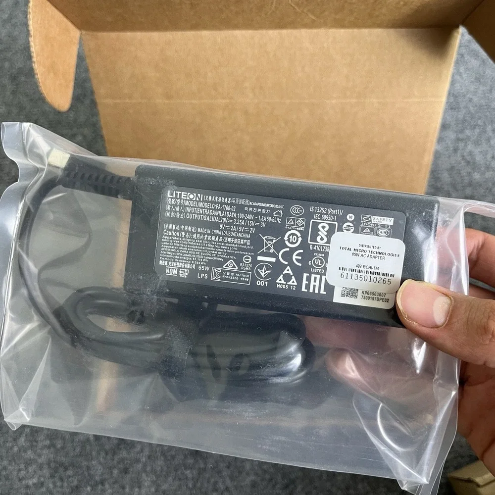 Total Micro 65W USB-C AC Adapter for‎ Dell Laptops 492-BCBI-TM